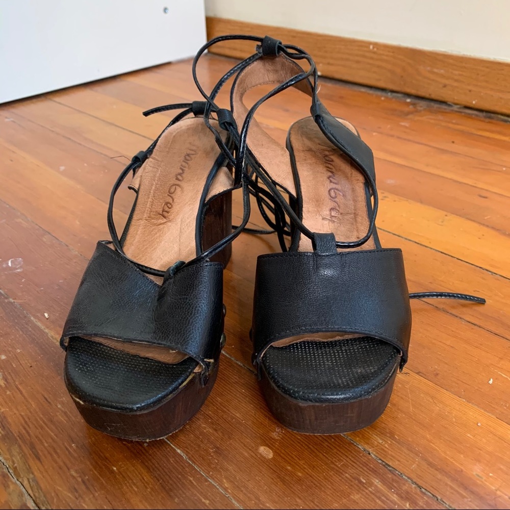 Marina Grey Strap Leather Split Platform - image 7